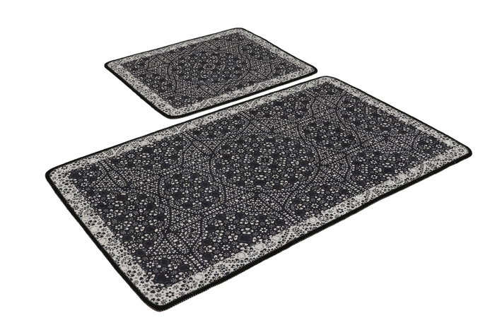 Mijölnir Paisley Djt Juego de alfombras de baño Negro, Antracita, Blanco Mijölnir Paisley Djt Juego de alfombras de baño Negro, Antracita, Blanco